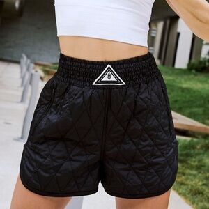 Free People FP Movement Discover Quilted Shorts High-Waist Women’s Small Black